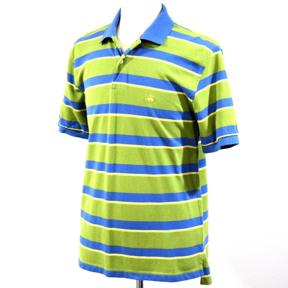 Brooks Brothers Green & Blue Short Sleeve Polo - M